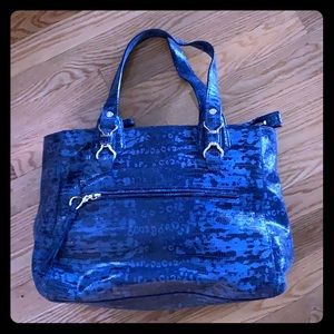 Cole Haan Blue/Black snake skin handbag